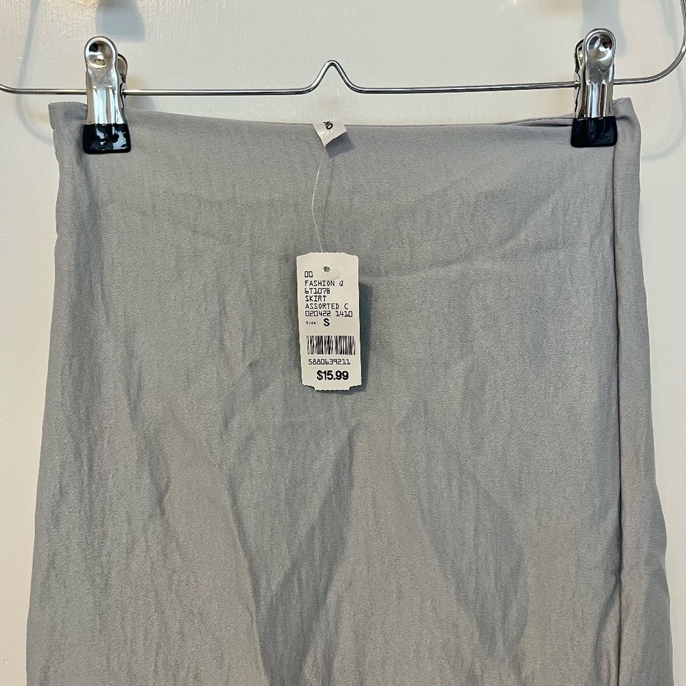 Silver Maxi Skirt With Slit